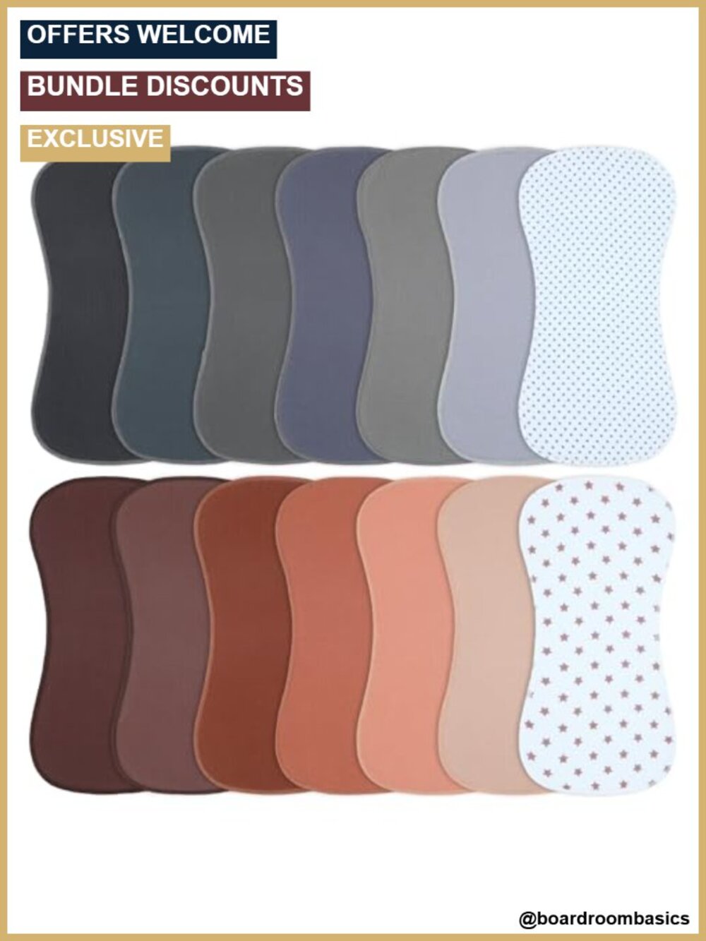 Muslin Burp Cloths 19x9 Baby Burping Clothes Soft Absorbent Unisex 14 Pack